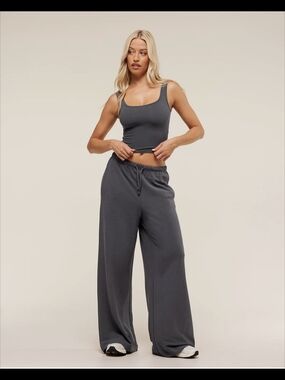 Gymshark Womens Waffle Wide Leg Pants
